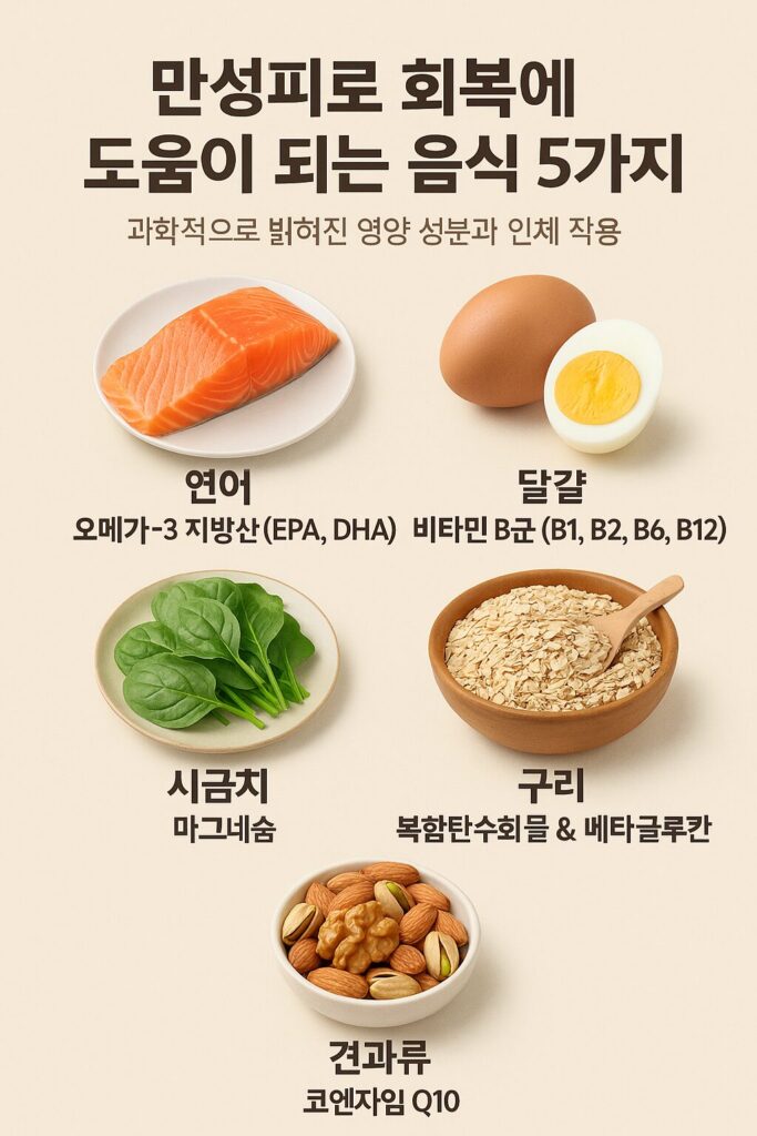 만성피로 회복에 도움이 되는 음식 5가지